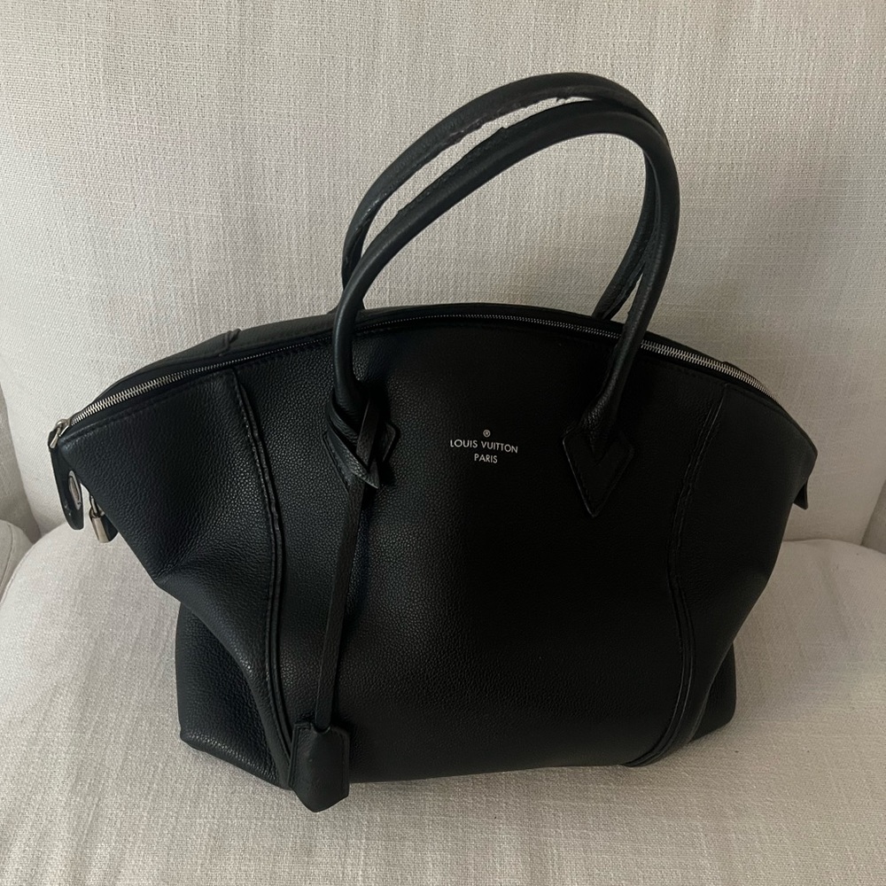 Louis Vuitton Lockit Taurillon Leather Bag with Suede Lining